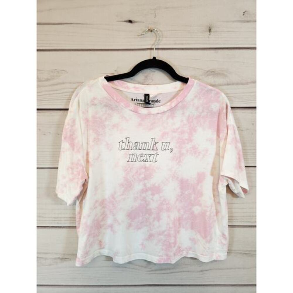 Divided by H&M Ariana Grande Womens Pink White Tie Dye Crew‎ Neck Crop Top Small